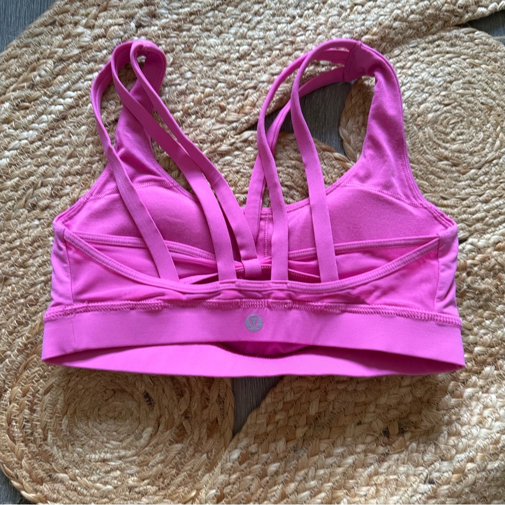 Lululemon Energy Bra Sz 4 In Pink Paradise Great Condition